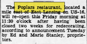 Warrens Poplars (Grapevine Restaurant) - Dec 1948 Article (newer photo)